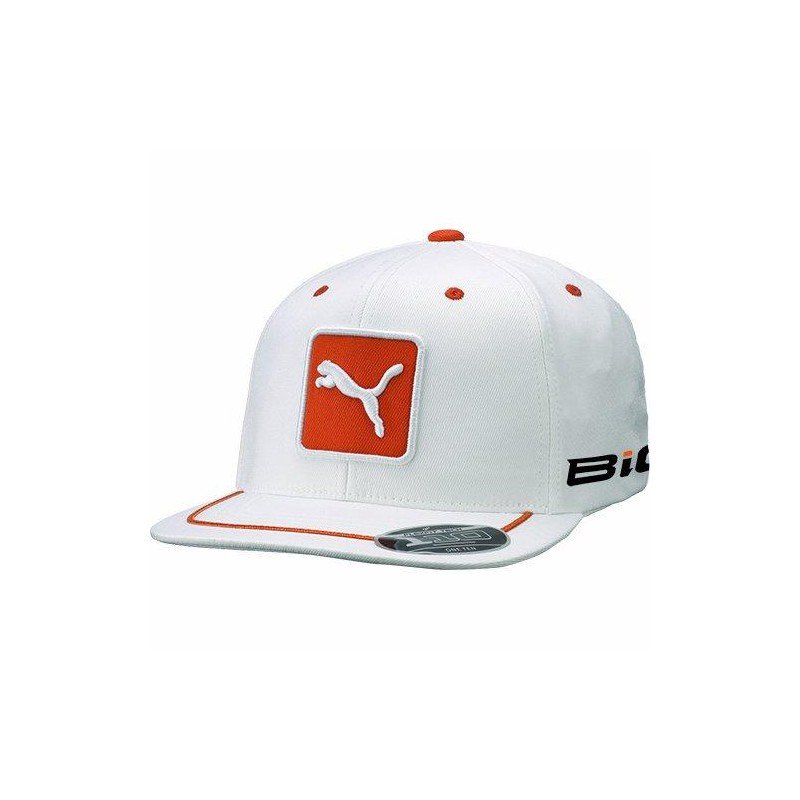 gorra de golf Puma color blanco con naranja, ajustable, Cat Patch golf