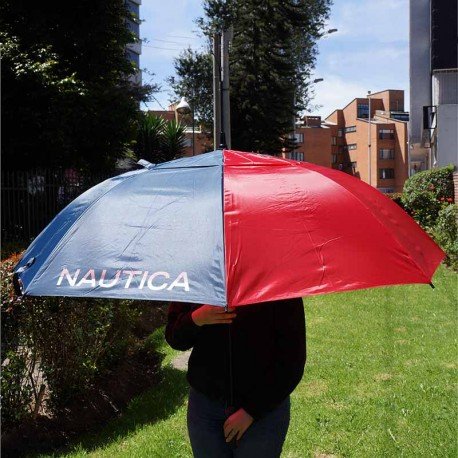 Sombrilla de golf Náutica 68" 173 cm azul y roja automática doble toldo o dosel nylon