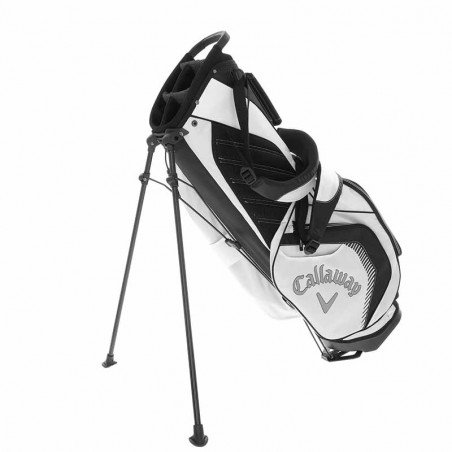 Talega de golf Callaway Capital blanca y negra Patitas y cargar para palos de golf