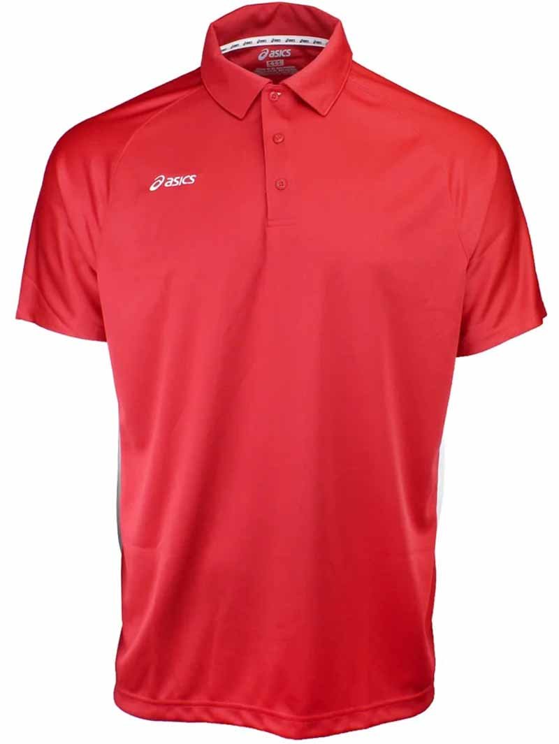 Camiseta de golf asics roja blanco Corp 01